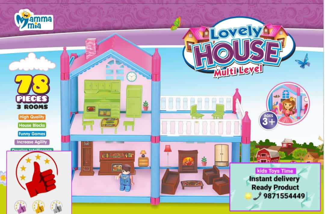 MAMA MIA 78 PC DOLL HOUSE - HIGH SPEED DELIVERY - 9871554449 - Kids Toys  Shop